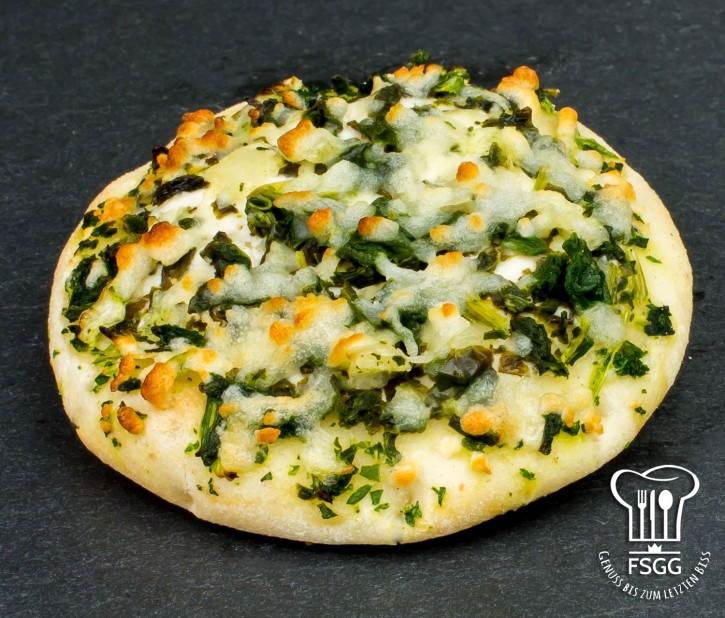 Pizza-Häppchen Käse & Spinat